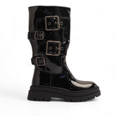 Europeon Union Women Black Vernis Leather Boot #3447